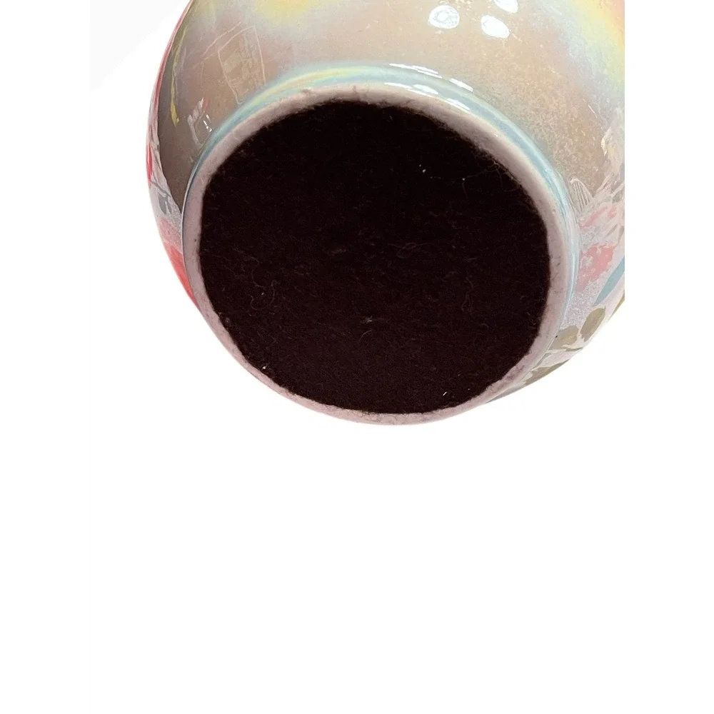 Vtg Iridescent Ceramic Vase 12